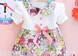Baby girl Dress long-sleeved t-shirt kids clothing chiffon top children's lace flower (9-12 months, White)