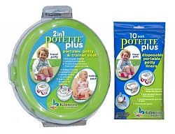 Potette Plus Travel Potty includes EXTRA Liners, Green by Kalencom
