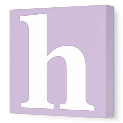 Avalisa Stretched Canvas Lower Letter H Nursery Wall Art, Lilac, 28 x 28