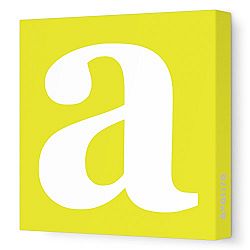 Avalisa Stretched Canvas Lower Letter A Nursery Wall Art, Yellow, 36 x 36