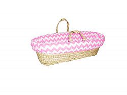 Baby Doll Bedding Chevron Moses Basket, Pink