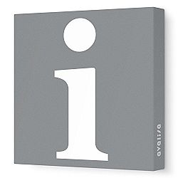Avalisa Stretched Canvas Lower Letter I Nursery Wall Art, Grey, 36 x 36
