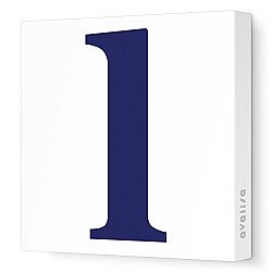 Avalisa Stretched Canvas Lower Letter L Nursery Wall Art, Navy, 28 x 28