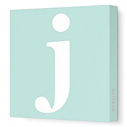 Avalisa Stretched Canvas Lower Letter J Nursery Wall Art, Seagreen, 36 x 36