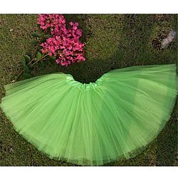 Girls Ballet Tutu Dress Organdy Platter Skirt Dance Dress Dancewear Fluorescence Green