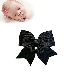 TruStay Clip - Butterfly baby hair bows - Best No Slip Barrette for Fine Hair (B10-Black)
