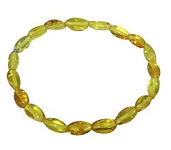 Adult Baltic Amber Oval Bracelet Golden Honey Colour 19 Cm 7.5" Stretch Unisex Genuine Bracelet By Amber Corner