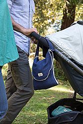 Poncho Baby Organic Diaper Bag: Pack-N-Run Navy Blue/Gray