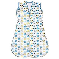 BreathableBaby Sack Wearable Blanket, Blue Mist with Elephant Applique, Small