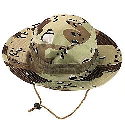 Lowpricenice Hot selling Bucket Hat Boonie Hunting Fishing Outdoor Wide Cap Brim Military (Khaki)