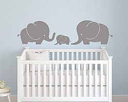 Elephant Family Wall Decal - Nursery Wall Decals - Nursery Decor Elephant (52Wx14H) by Lovely Decals World