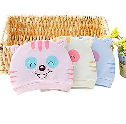Luckystaryuan ® Christmas Gift Set of 3 Infant Baby Cotton Hats Anti-grasping Gloves Set Newborn Gift (lovely boy style)