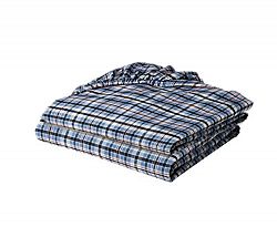 Bacati Crib Fitted Sheet, Blue Plaids Yarn Dyed (Pack of 2)