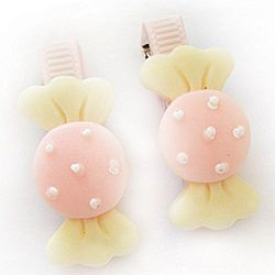 2 X Baby Girls Hair Clip Cute Resin Candy Color, butterfly shape (yellow)