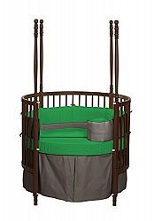Baby Doll Solid Reversible Round Crib Bedding Set, Brown/Green by BabyDoll Bedding
