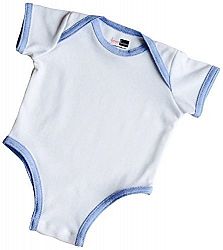 BonnBonn Baby Antimicrobial Wicking Bodysuit, Blue/White, 6 Months by BonnBonn Baby