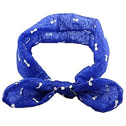 Dot bow rabbit ear hair bands hair decoration for your pretty child, various color available (Blue)