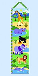 Wild Animals Hanging Growth Chart w Green Ribbon by Olive Kids