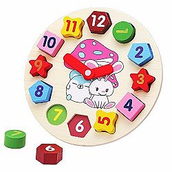 Little star Wooden blocks toys Digital Geometry Clock Children's Educational toy for baby boy and girl gift