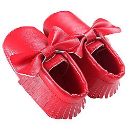 WAYLONGPLUS Prewalker Infant Anti-skid Soft Shoes Toddler Sneaker (Dark Red Size 11)