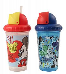 Disney Mickey Mouse 2 Piece Pop Up Straw Infants Sippy Cup