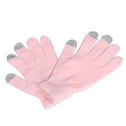 Axixi Women Classic Touchscreen Texting Gloves Warm Thick Knit Winter Gloves (light pink)