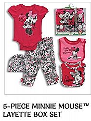 MINNIE MOUSE BABY GIFT SET 5 PIECES 0-6 MONTHS