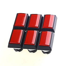 Easyget 6 Pcs/lots New Rectangular LED Illuminated Push Button for Beatmania Iidx Video Game DIY Parts & Arcade Video Games (50mm*33mm - With Microswitches and LED Lamps) Red Color