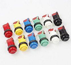 Jiu Man 12x Happ Type Push Buttons With Micro Switch ( Each Color of 2 Pieces )