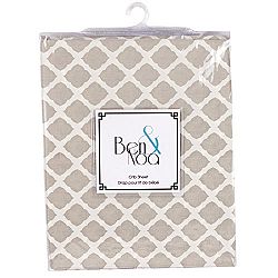 Kushies Baby Percale Fitted Crib Sheet, Linen Lattice