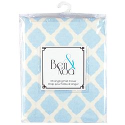 Kushies Baby Flannel Fitted Change Pad Sheet, Blue Lattice