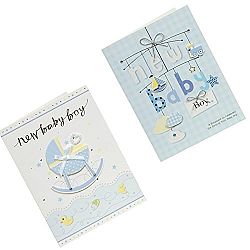 Lovely Baby Thank You Cards Baby Shower Set of 10 3D Cards, White&Blue