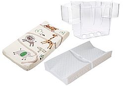 Summer Infant 2 Sided Changing Pad with Cover & Diaper Depot Organizer, Safari