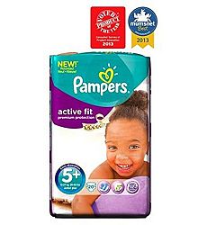 Pampers Active Fit Nappies Size 5+ Carry Pack - 20 Nappies - Pack of 6