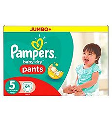 Pampers Baby-Dry Pants Size 5 Jumbo Box 64 Nappies - Pack of 6