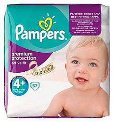 Pampers Active Fit Size 4+ (Maxi+) Essential Pack 37 Nappies - Pack of 6
