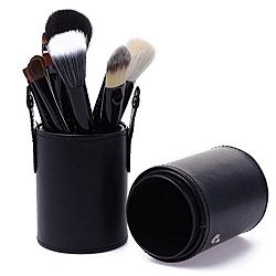 Black Friday Deals Cyber Monday Deals Week-Valentoria® 12pcs Makeup Brush Set Professional Face Cosmetic Brushes Kit Make up Tool with Cup Holder Case Christmas Gifts for Teen Girls(Black)