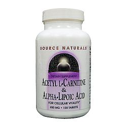 Source Naturals Acetyl L-Carnitine & Alpha-Lipoic Acid - 650mg 120tabs