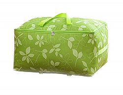 Ocharzy Waterproof Thick Over-sized Oxford Fabric Storage Bag with Strong Handles, Travelling Bag, College Carrying Bag, Quilt Pillow Blanket Clothing Storage Bag, Washable (27.5'' x 16.5'' x 13.8'', Green Leaves)
