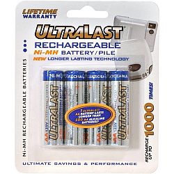 AGAIN AND AGAIN UL4AA Rechargeable AA NiMH Batteries - 4 Pack