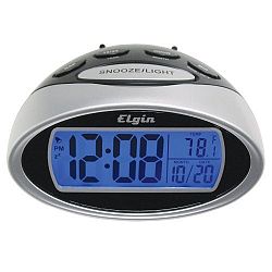 Elgin Battery Powered Lcd Alarm Clock With Nap Timer 3408E – Silver