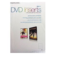Memorex DVD Case Inserts 25 Pack White Matte H3C0E1LSP-0708