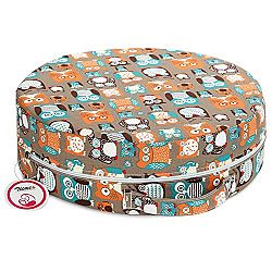 Zicac Owl Printed Round Dismountable Kids Baby Toddler Infant Harness Cushion Dining Chair On the Go Seat Highten Pad Travel Storage Chair with Anti Slip Granules (Coffee)