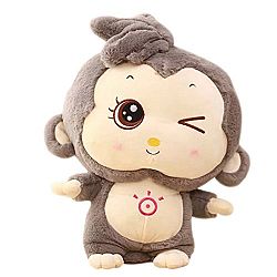 Axixi Plush Stuffed Cute Soft Monkey Zoo Animals Cloth Monkey Multi Style Toy Children Doll Birthday Gift Bolster(28CM/11'') (gray)