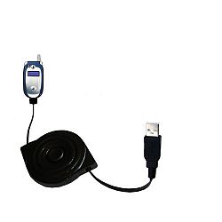 Motorola V551 wiried Gomadic compact and retractable USB Charge cable - a USB Power Port Ready design and uses TipExchange