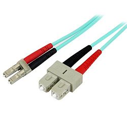 StarTech. com 5m Fiber Optic Cable - 10 Gb Aqua - Multimode Duplex 50/125 - LSZH - LC/SC - OM3 - LC to SC Fiber Patch Cable