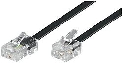 Western cable bulk, 8P4C plug - 6P4C plug TEL 6P4C-8P4C RJ11-RJ45 300 BLACK 3m