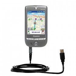 USB Data Hot Sync Straight Cable for the Pharos GPS 525 with Charge Function – Two functions in one unique Gomadic TipExchange enabled cable