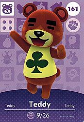 Nintendo Animal Crossing Happy Home Designer Amiibo Card Teddy 161/200 USA Version by Nintendo
