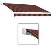 Victoria 14 ft. Manual Retractable Luxury Cassette Awning (10 ft. Projection) in Burgundy/Tan Stripe